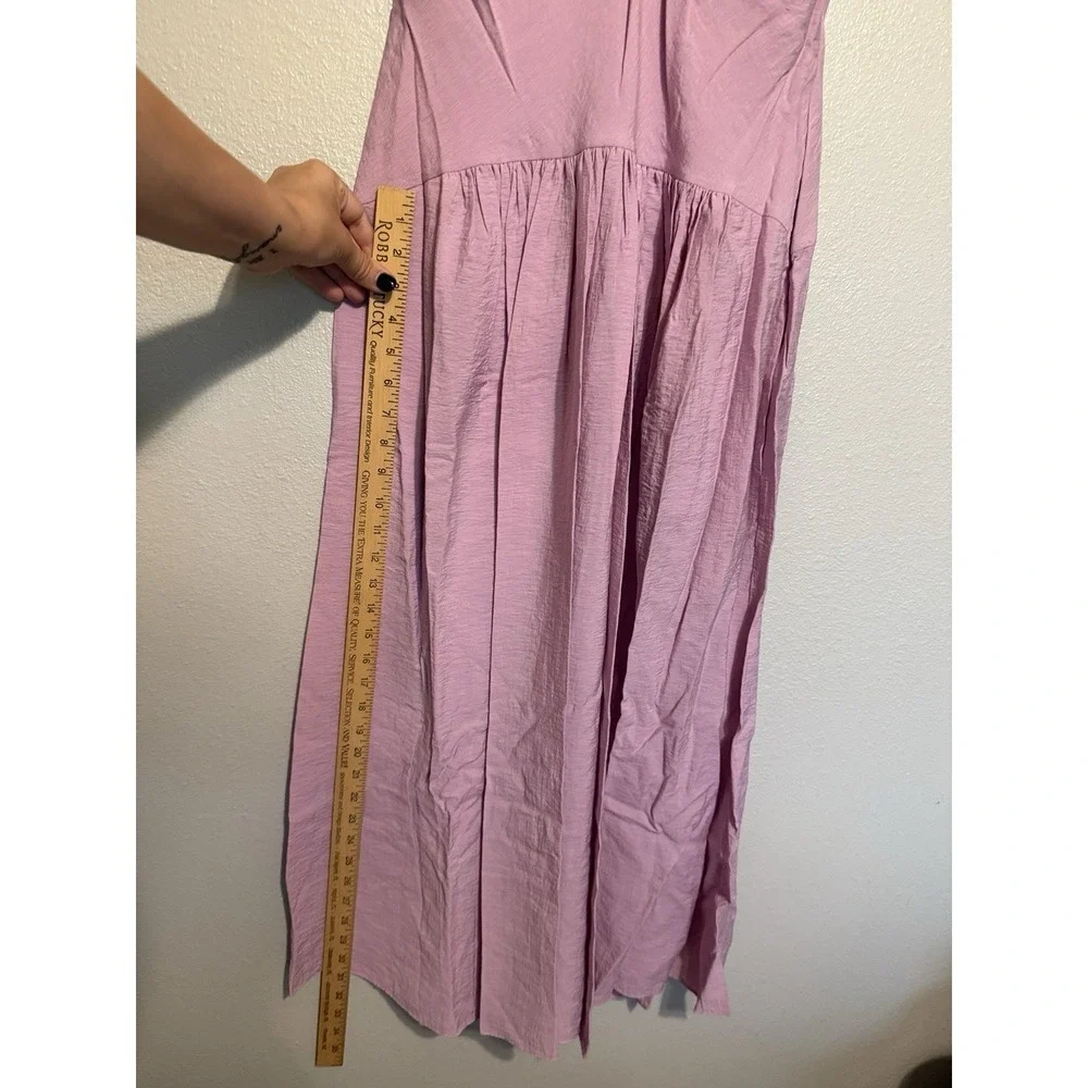 VINCE $445 Ruched Sweetheart Halter Ties Midi Dress Pockets‎ Women's Size Large